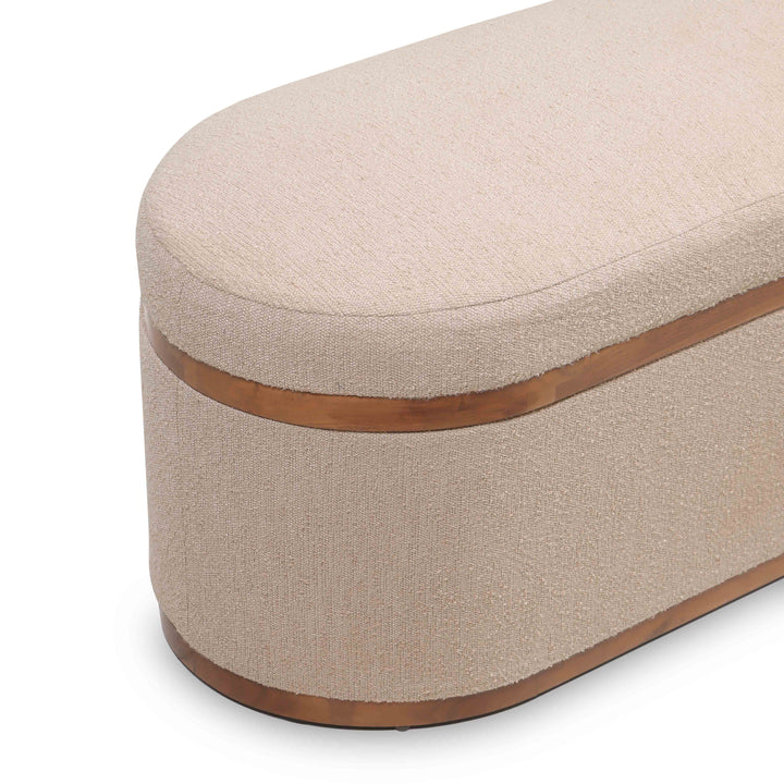 Olivier 41" Boucle Oval Storage Ottoman