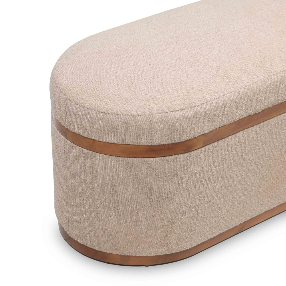 Olivier 41" Boucle Oval Storage Ottoman