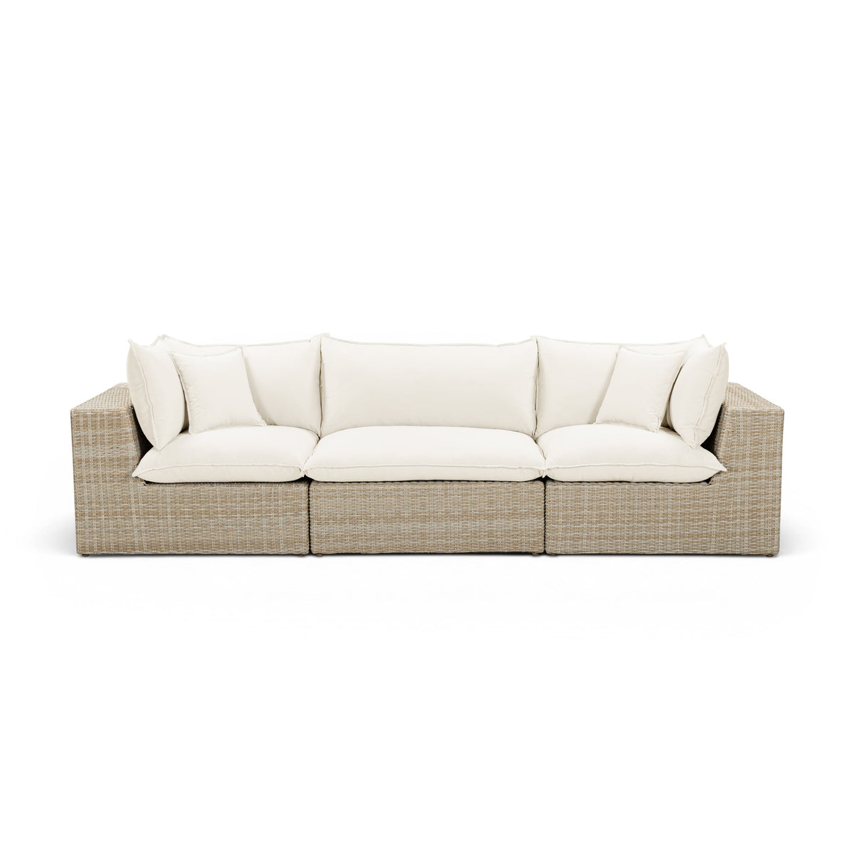 Cali 120" Performance Fabric & Wicker Outdoor Sofa