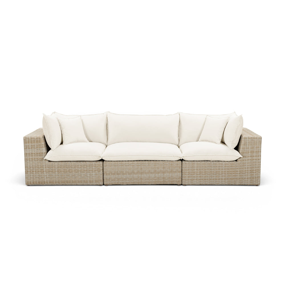Cali 120" Performance Fabric & Wicker Outdoor Sofa