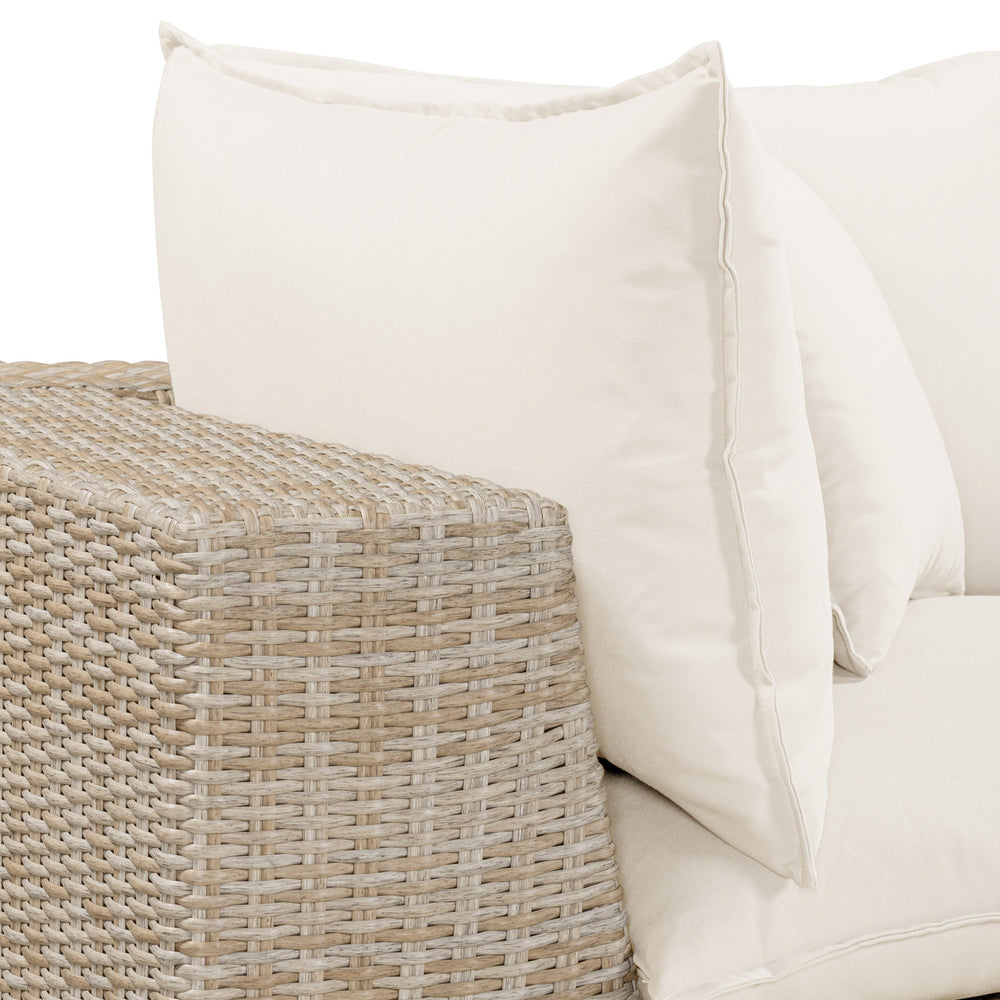 Cali 80" Performance Fabric & Wicker Outdoor Loveseat