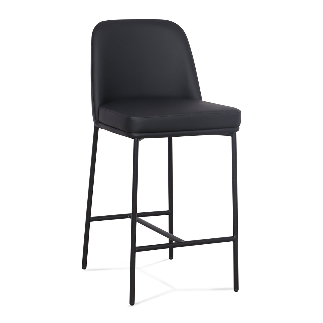 Sydney Black Performance Vegan Leather Counter Stool - Set of 2