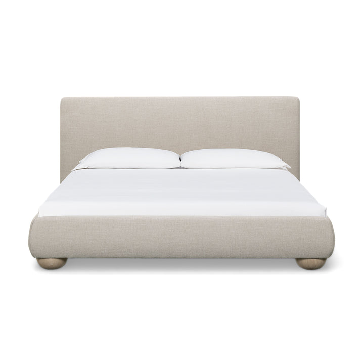 Rayne Cream Textured Fabric Bed - King