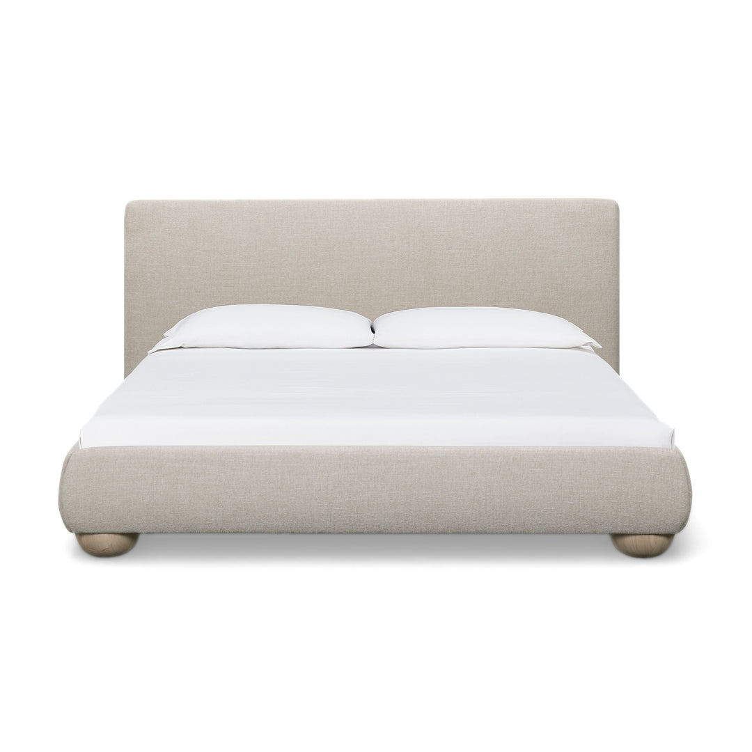 Rayne Cream Textured Fabric Bed - King