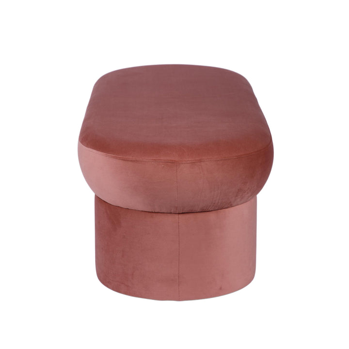 Andrea Performance Velvet Storage Bench (31"-50") - Salmon / 50"