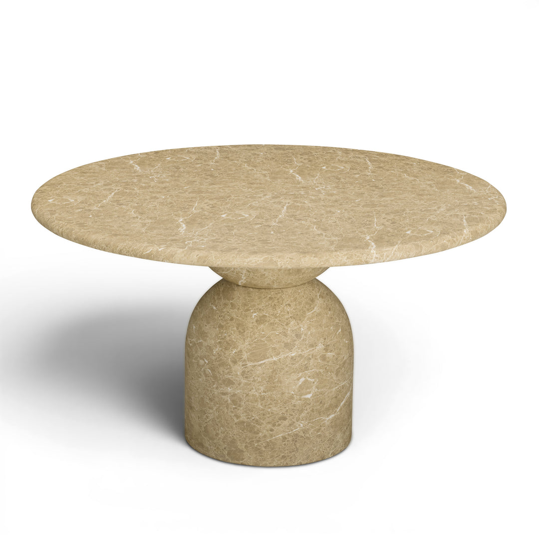 Cynthia 54" Light Emperador Marble Concrete Indoor/Outdoor Dining Table