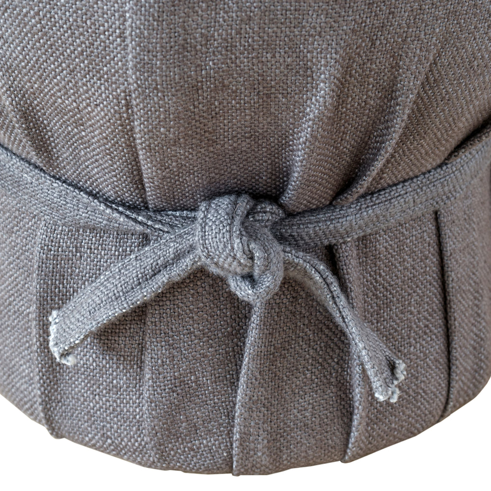 Elsie Grey Linen Upholstered Pouf