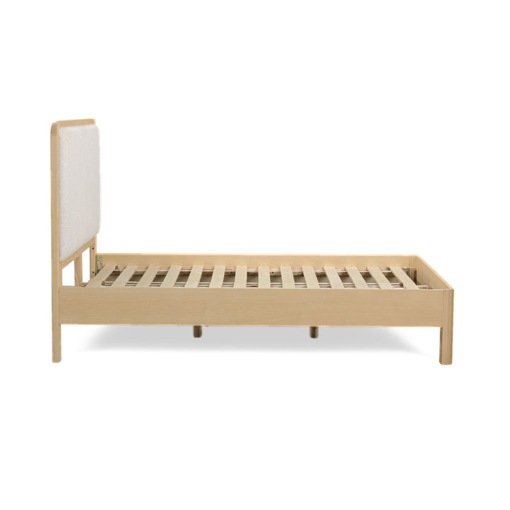 Rafaelle Natural Solid Ash and Cream Upholstered Bed - Queen