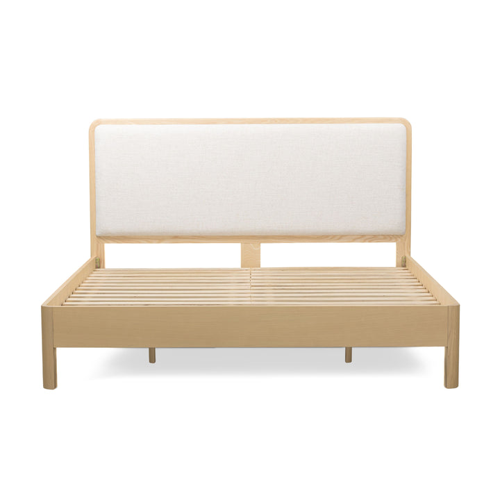 Rafaelle Natural Solid Ash and Cream Upholstered Bed - King