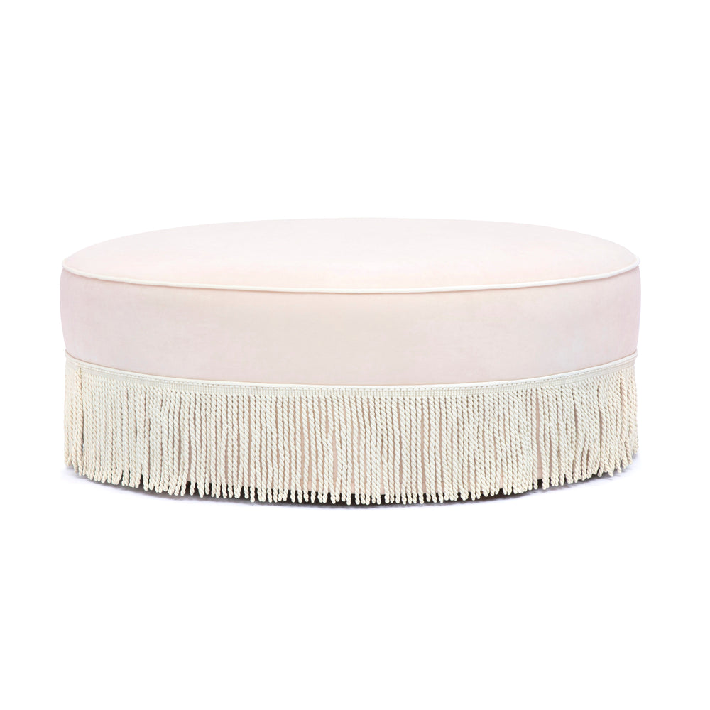 Tassy Tasseled Round Ottoman