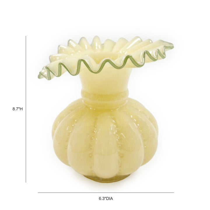 Gourd Yellow Glass Vase