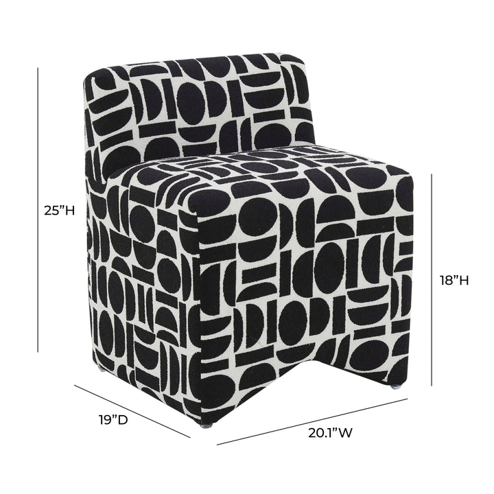 Pippa Geometric Performance Jacquard Weave Accent Stool