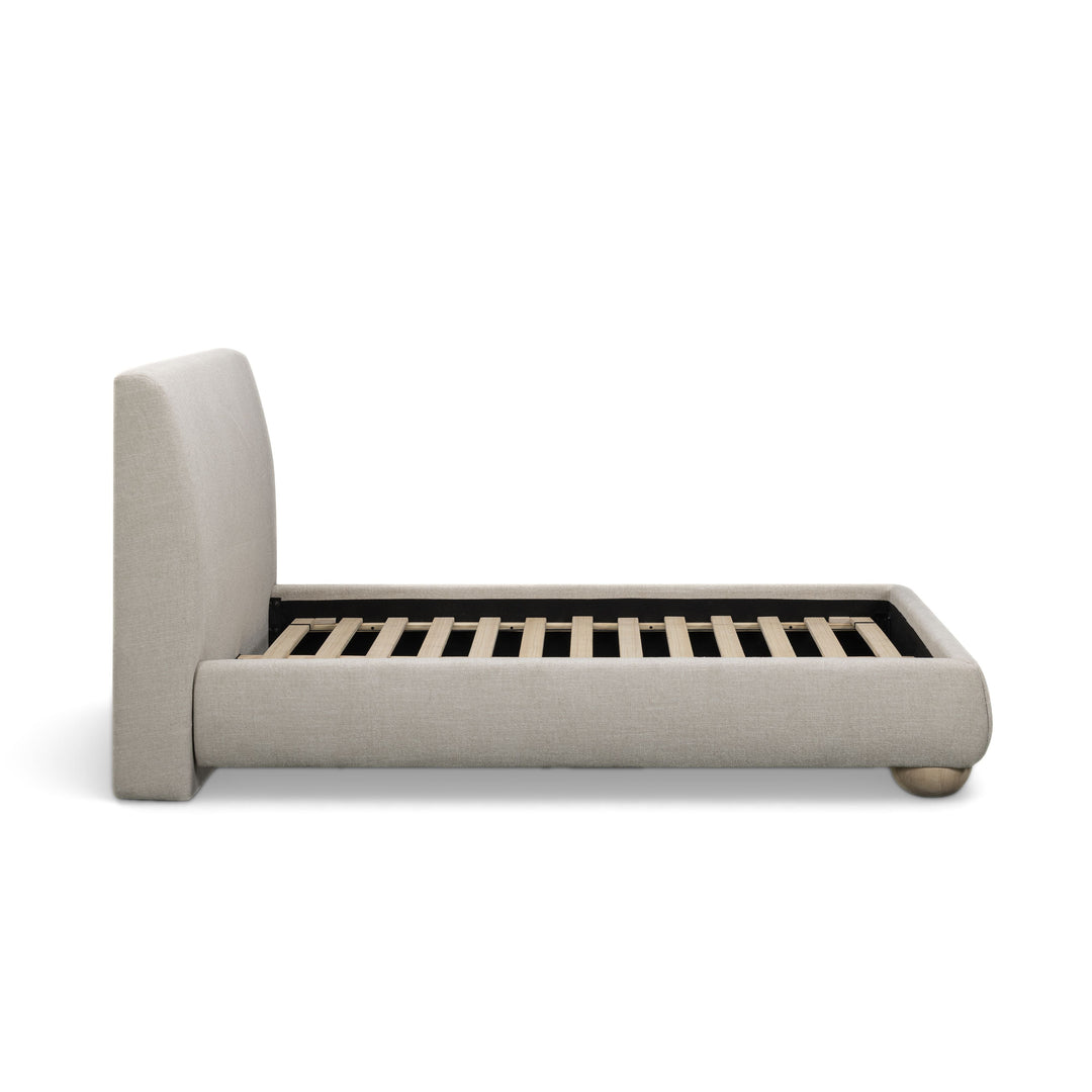 Rayne Cream Textured Fabric Bed - Queen