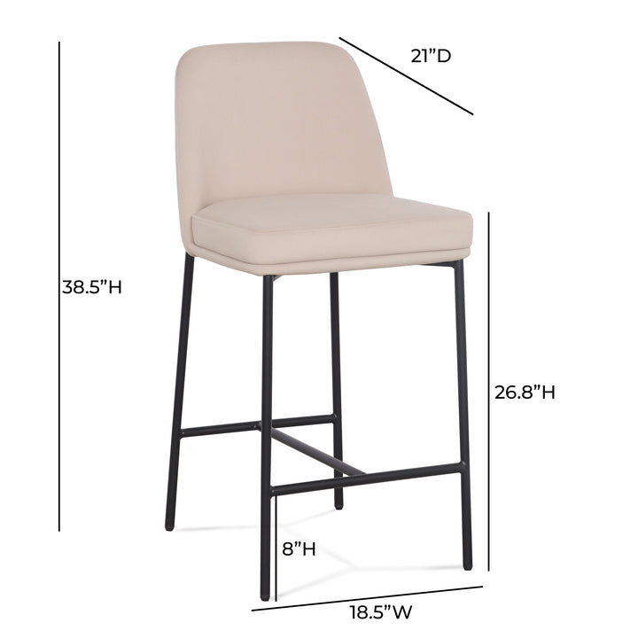 Sydney Taupe Performance Velvet Counter Stool - Set of 2