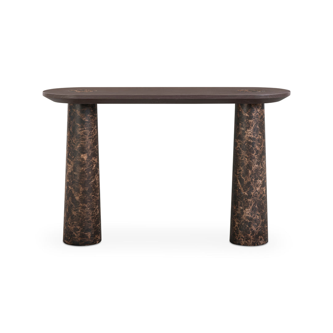 Braya 50" Faux Emperador Marble Console Table