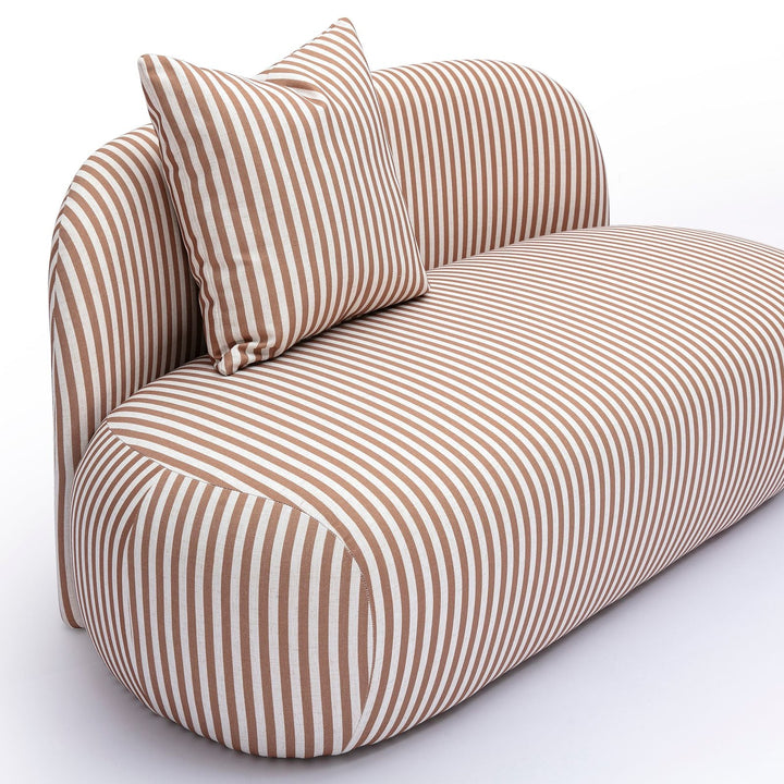Carraway 59" Brown Stripes Performance Fabric Loveseat