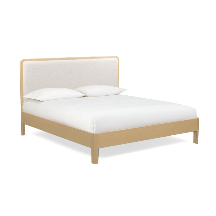 Rafaelle Natural Solid Ash and Cream Upholstered Bed - King