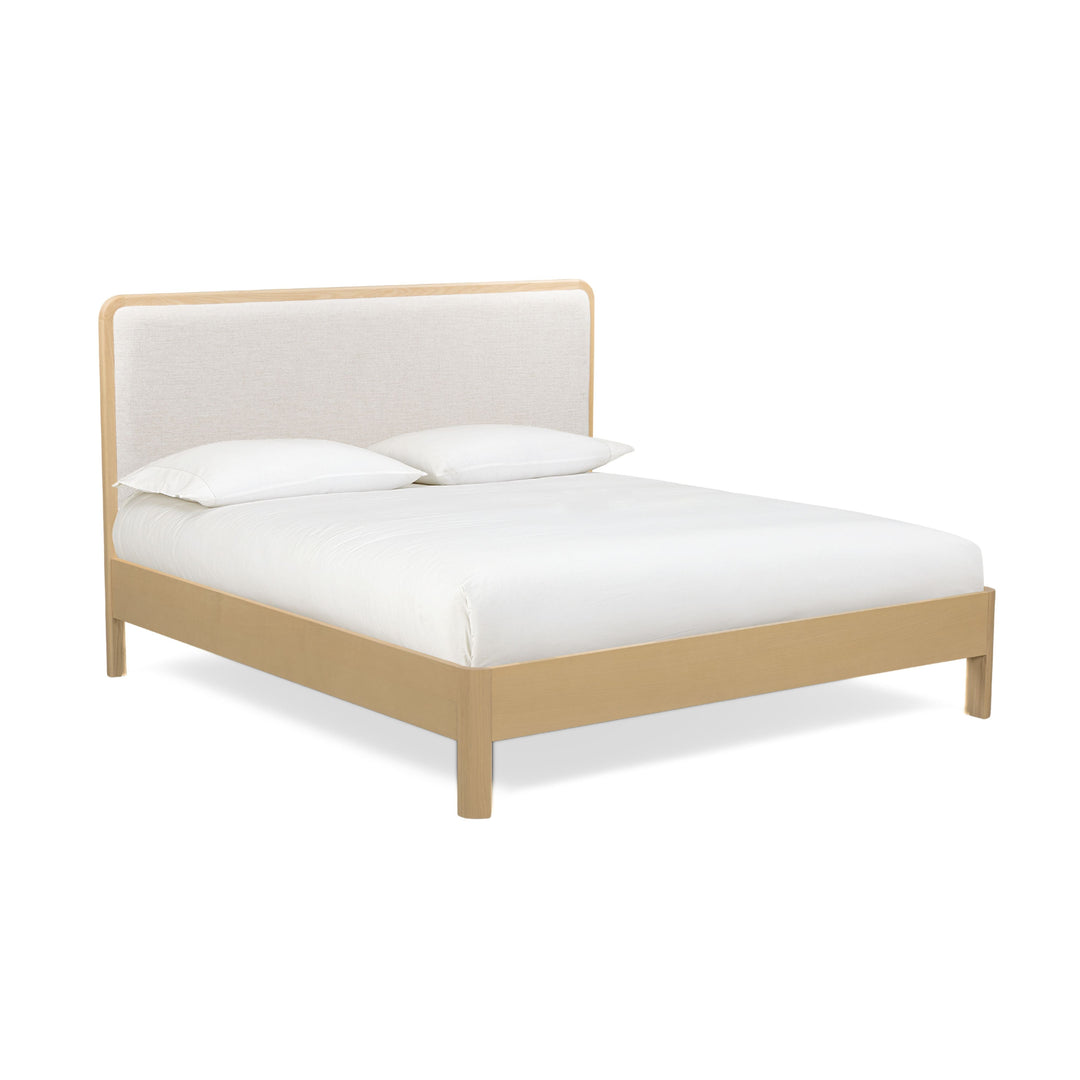 Rafaelle Natural Solid Ash and Cream Upholstered Bed - King