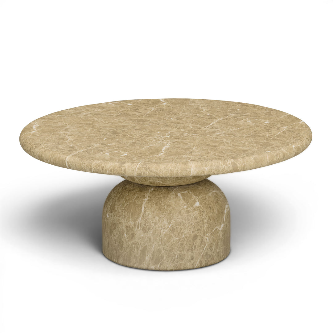Cynthia 36" Light Emperador Marble Concrete Indoor/Outdoor Coffee Table