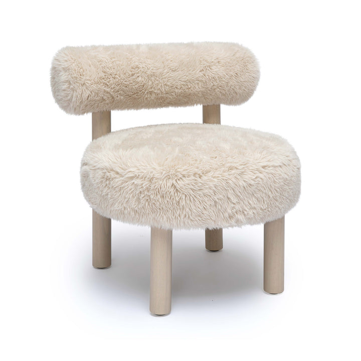 Carmel Contract-Grade Vegan Shearling Accent Chair - Natural