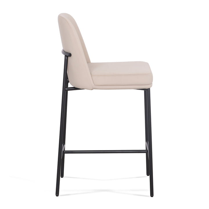 Sydney Taupe Performance Velvet Counter Stool - Set of 2