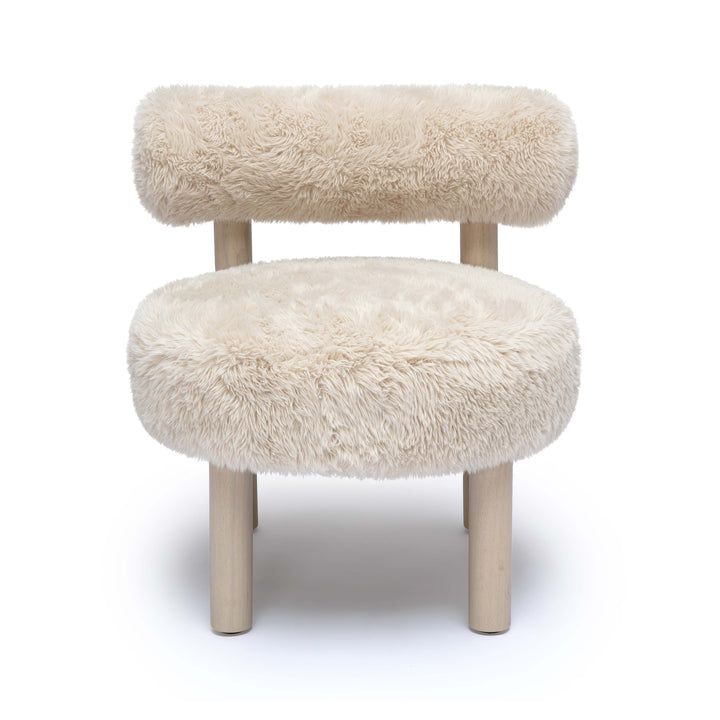 Carmel Contract-Grade Vegan Shearling Accent Chair - Natural