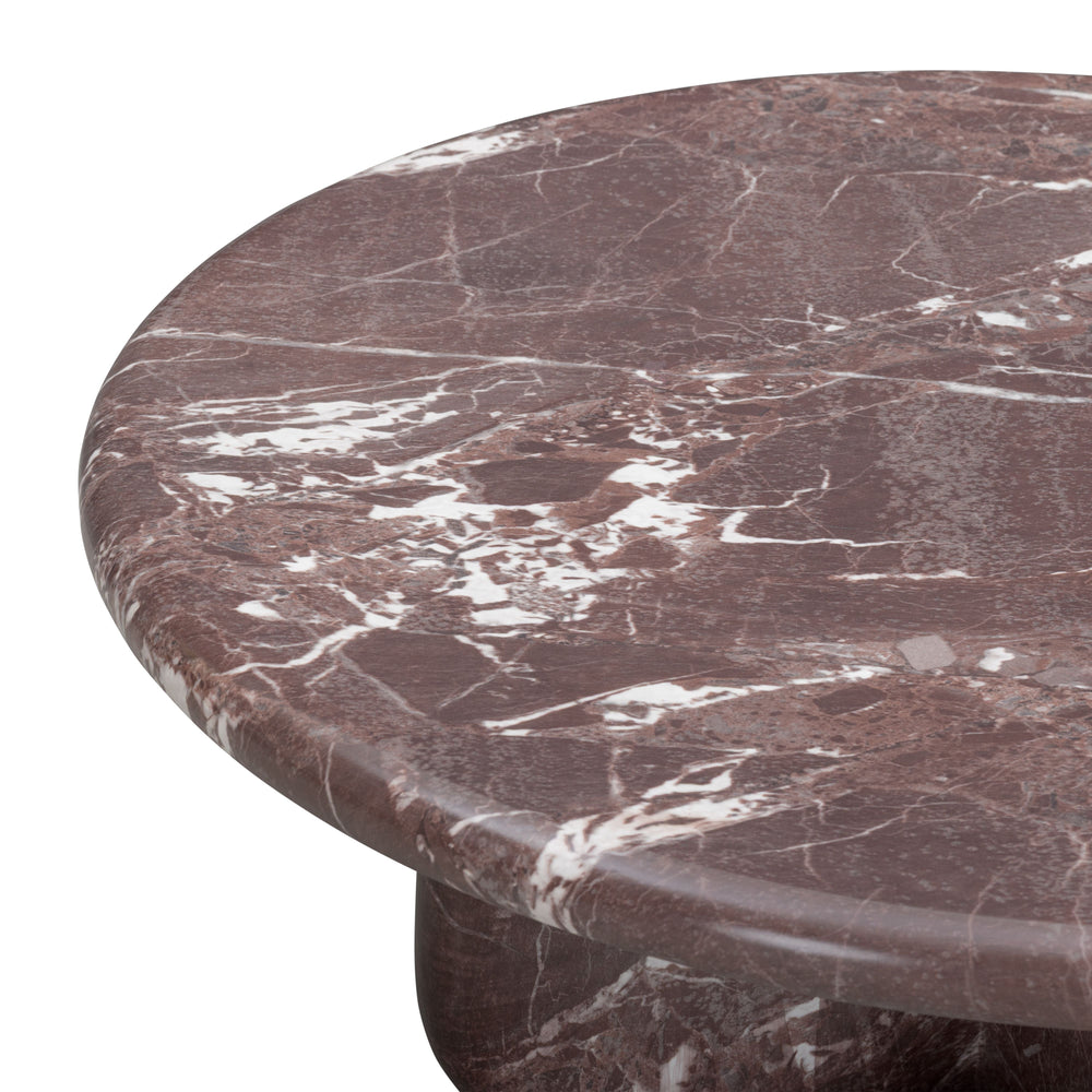 Juju Faux Marble Indoor/Outdoor Round Coffee Table (24"-32") - Red Levanto / Large