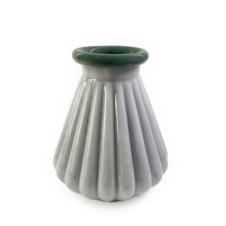 Shell Seafoam Green Glass Vase