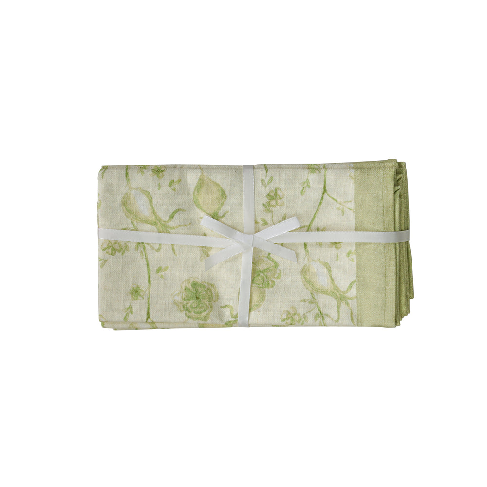Dolce Olive Green Natural Cotton Napkins - Set of 4