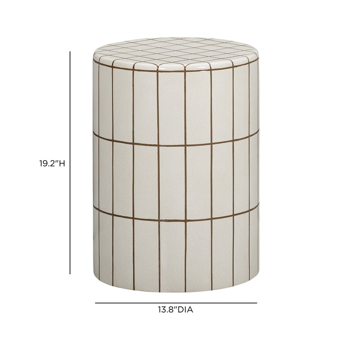 Tatiana Round Concrete Indoor/Outdoor Side Table - Ecru