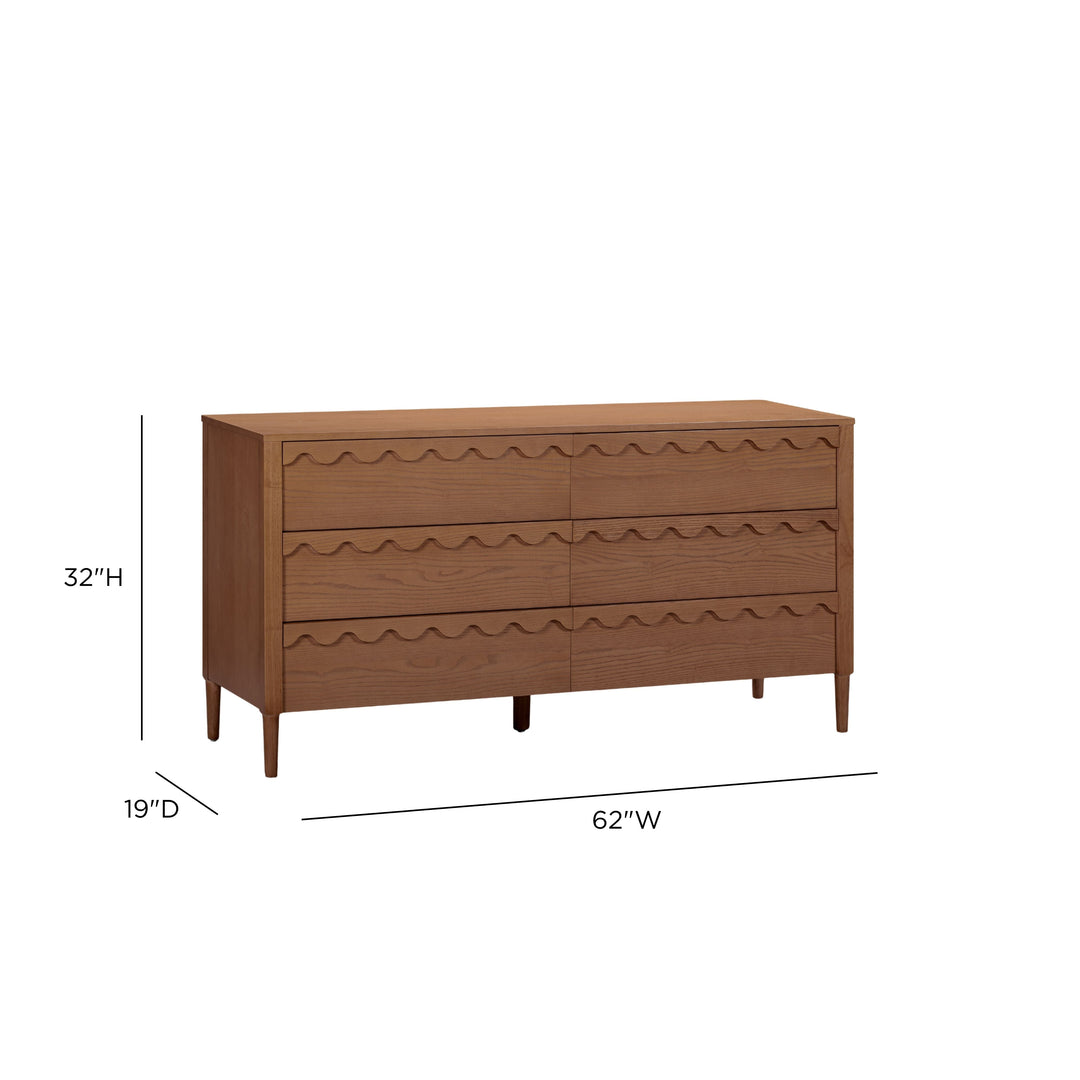 Oodle 62" Walnut 6-Drawer Dresser