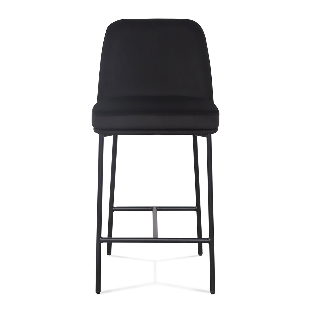 Sydney Black Performance Velvet Counter Stool - Set of 2