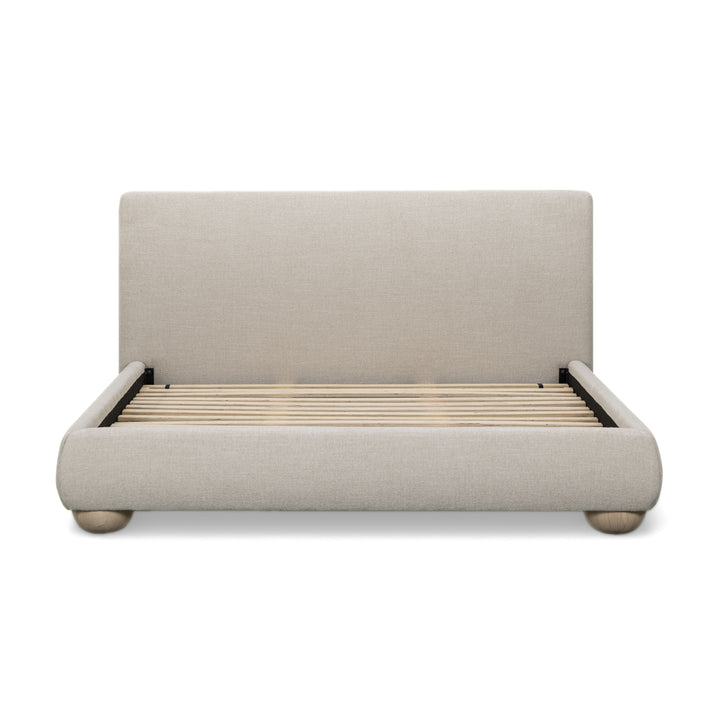 Rayne Cream Textured Fabric Bed - King