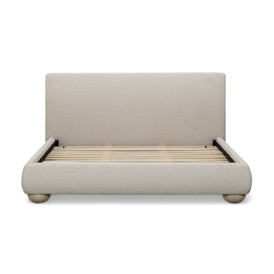 Rayne Cream Textured Fabric Bed - King