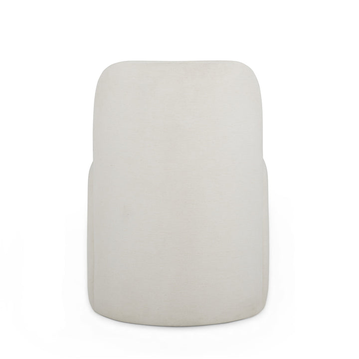 Persa Round Back Cream Performance Chenille Dining Chair