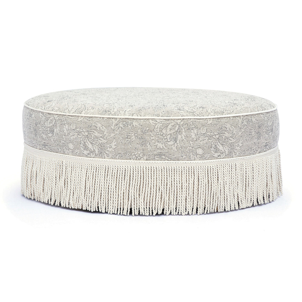 Tassy Tasseled Round Ottoman