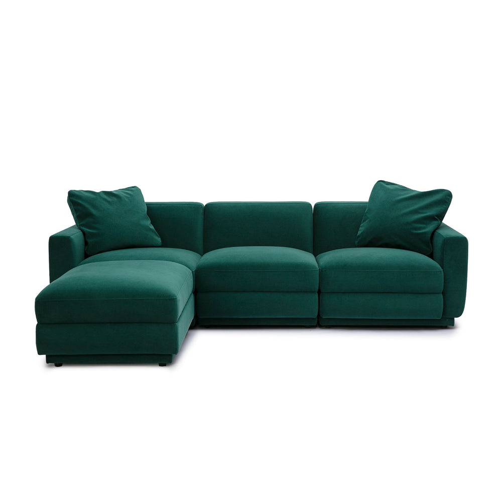 Perry 4-Piece Modular Sectional - Deep Green