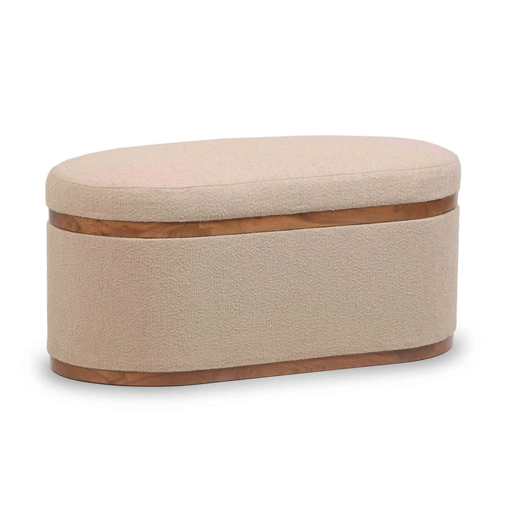 Olivier 41" Boucle Oval Storage Ottoman