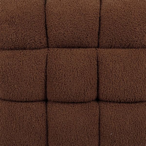 Anita 39" Faux Shearling Storage Bench With Reversible Tray Top - Brown