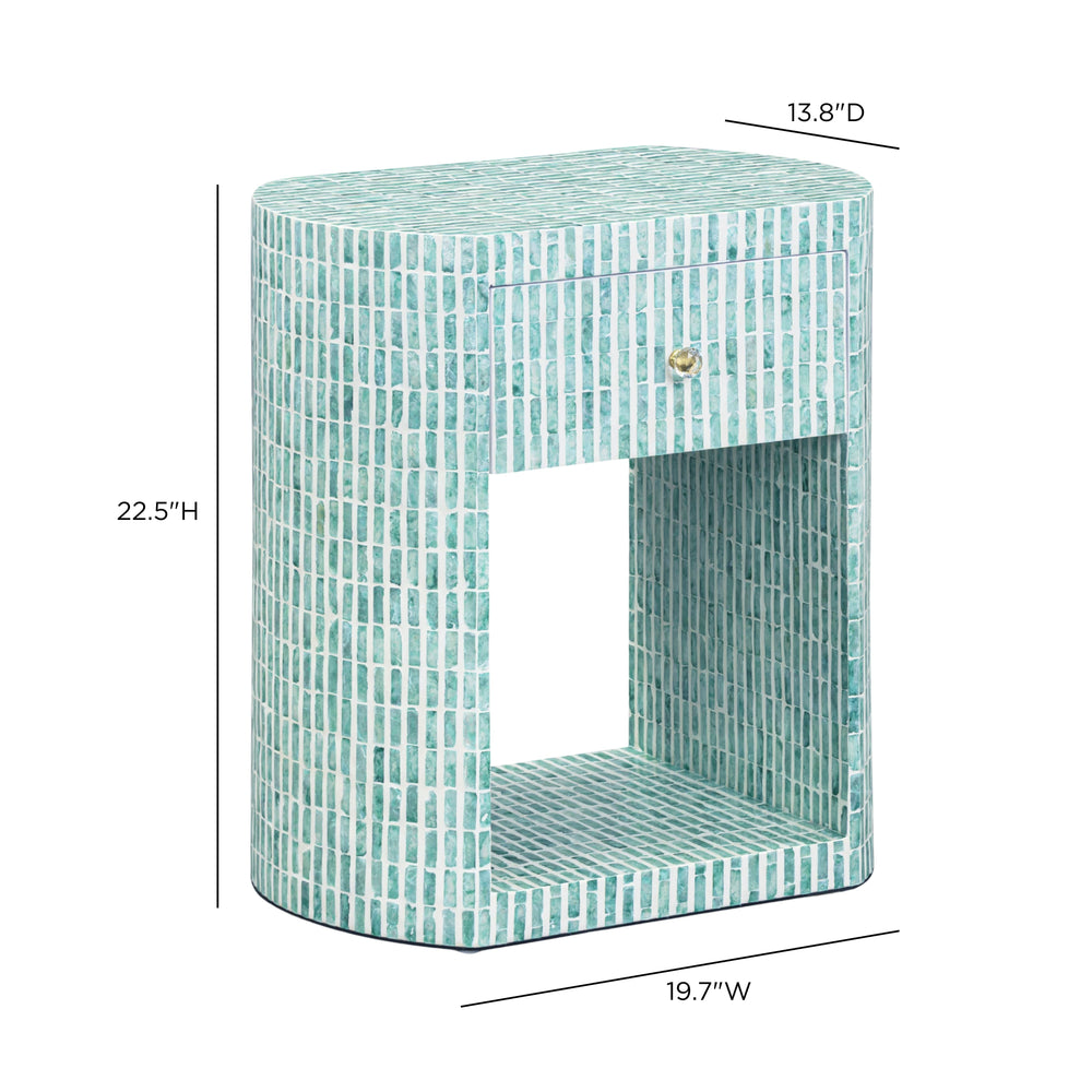Prim 20" Blue Capiz Shell Nightstand