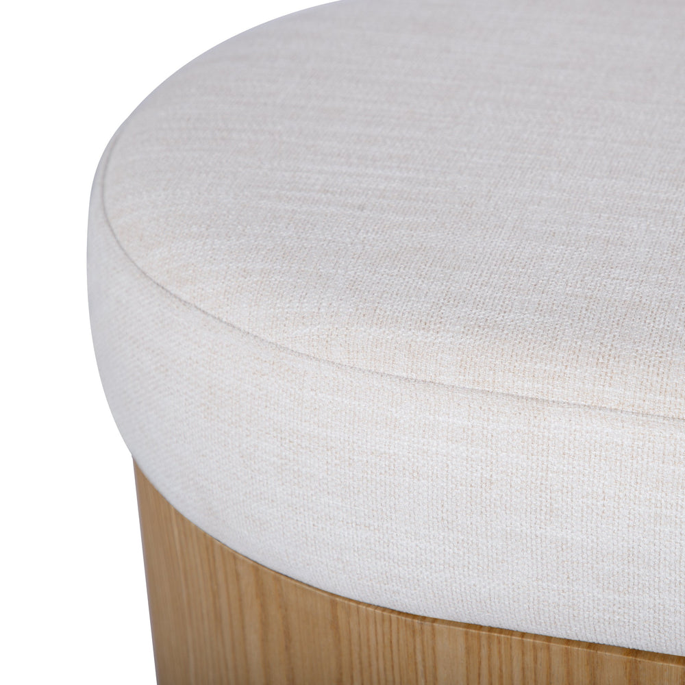 Poppi 49" Cream Performance Fabric Storage Bench