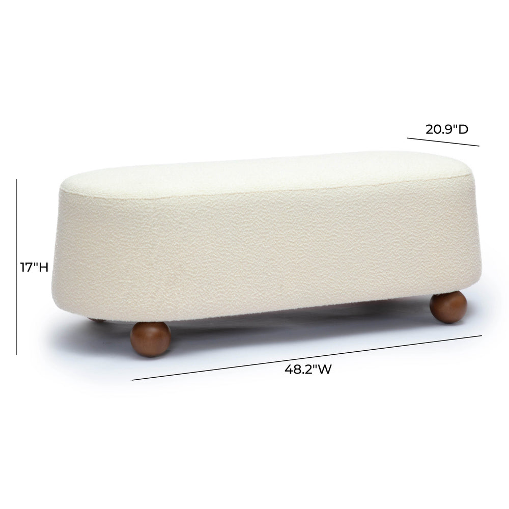 Jaine 48" Bench - Cream
