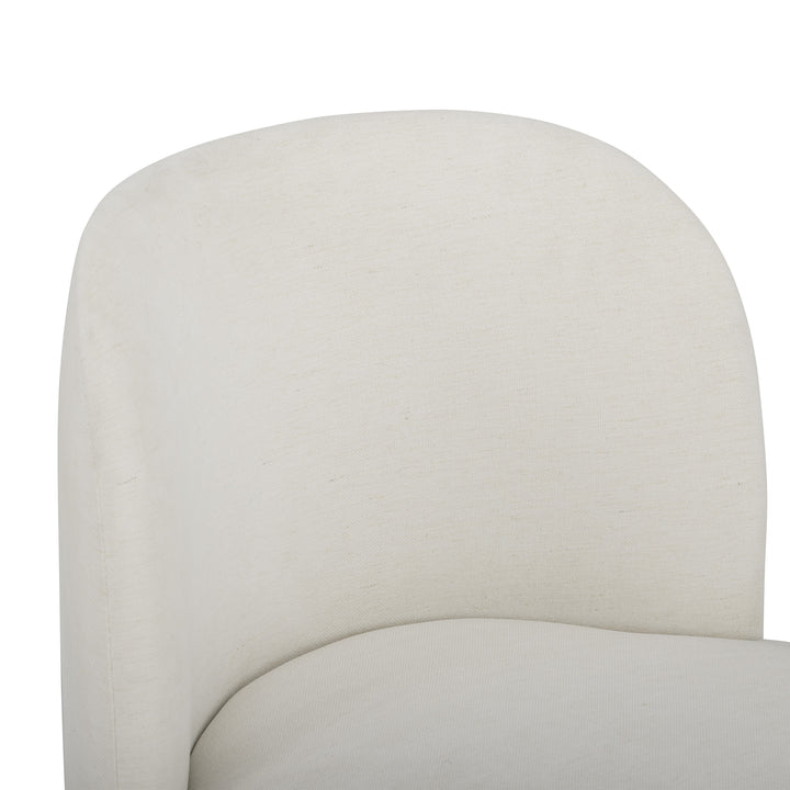 Persa Round Back Cream Performance Chenille Dining Chair
