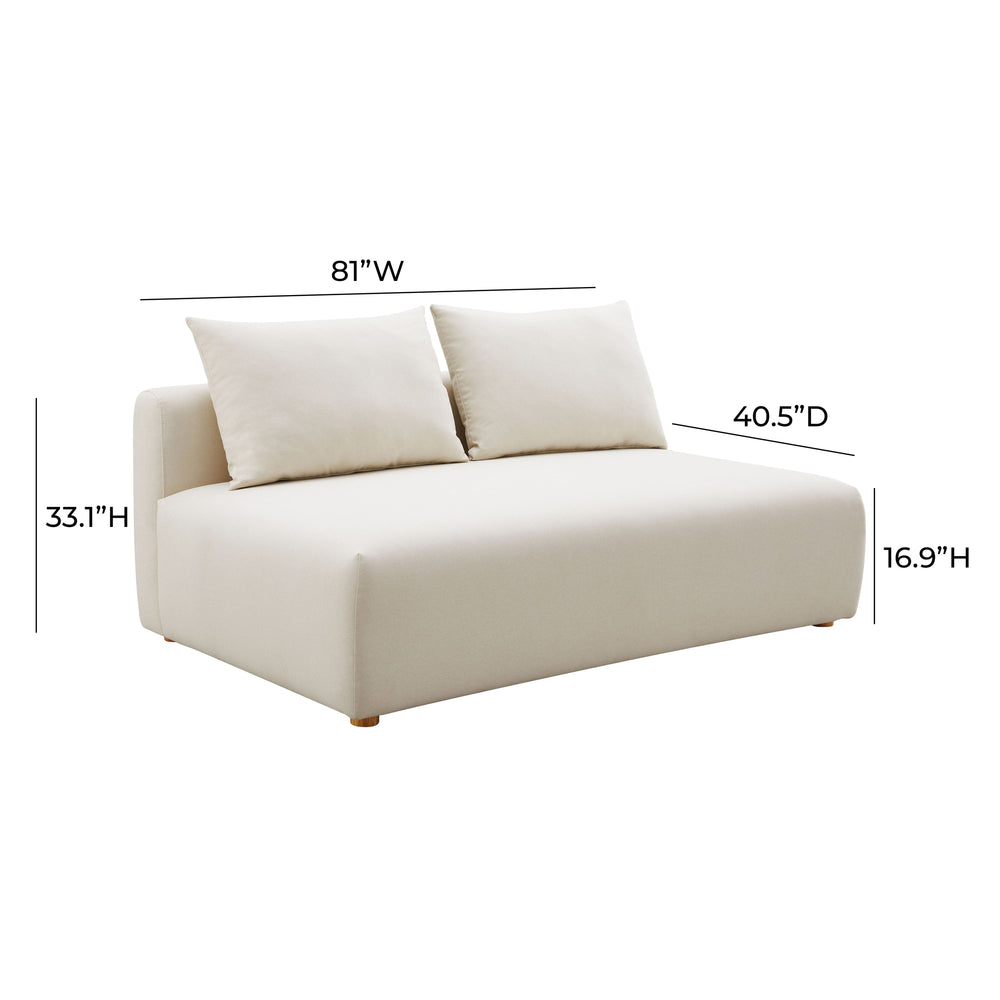 Hangover 64" Off-White Performance Linen Armless Loveseat