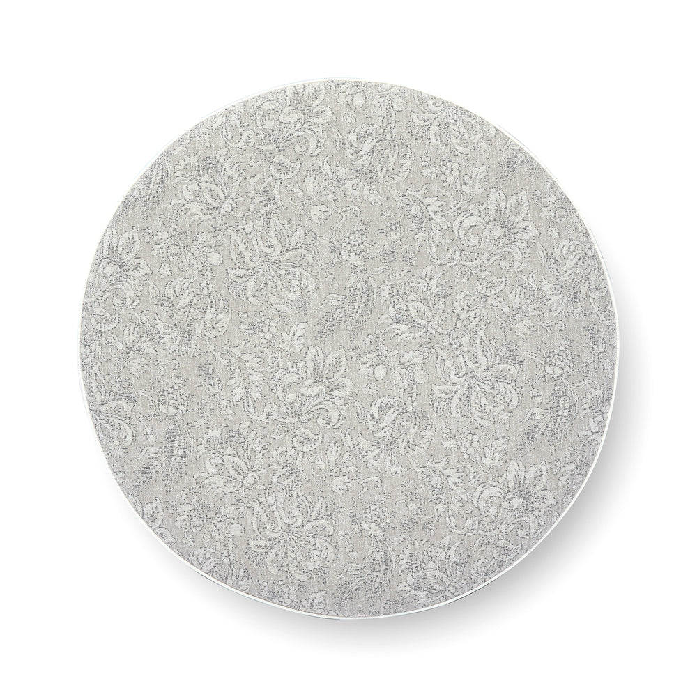 Tassy Tasseled Round Ottoman