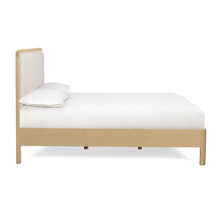 Rafaelle Natural Solid Ash and Cream Upholstered Bed - King