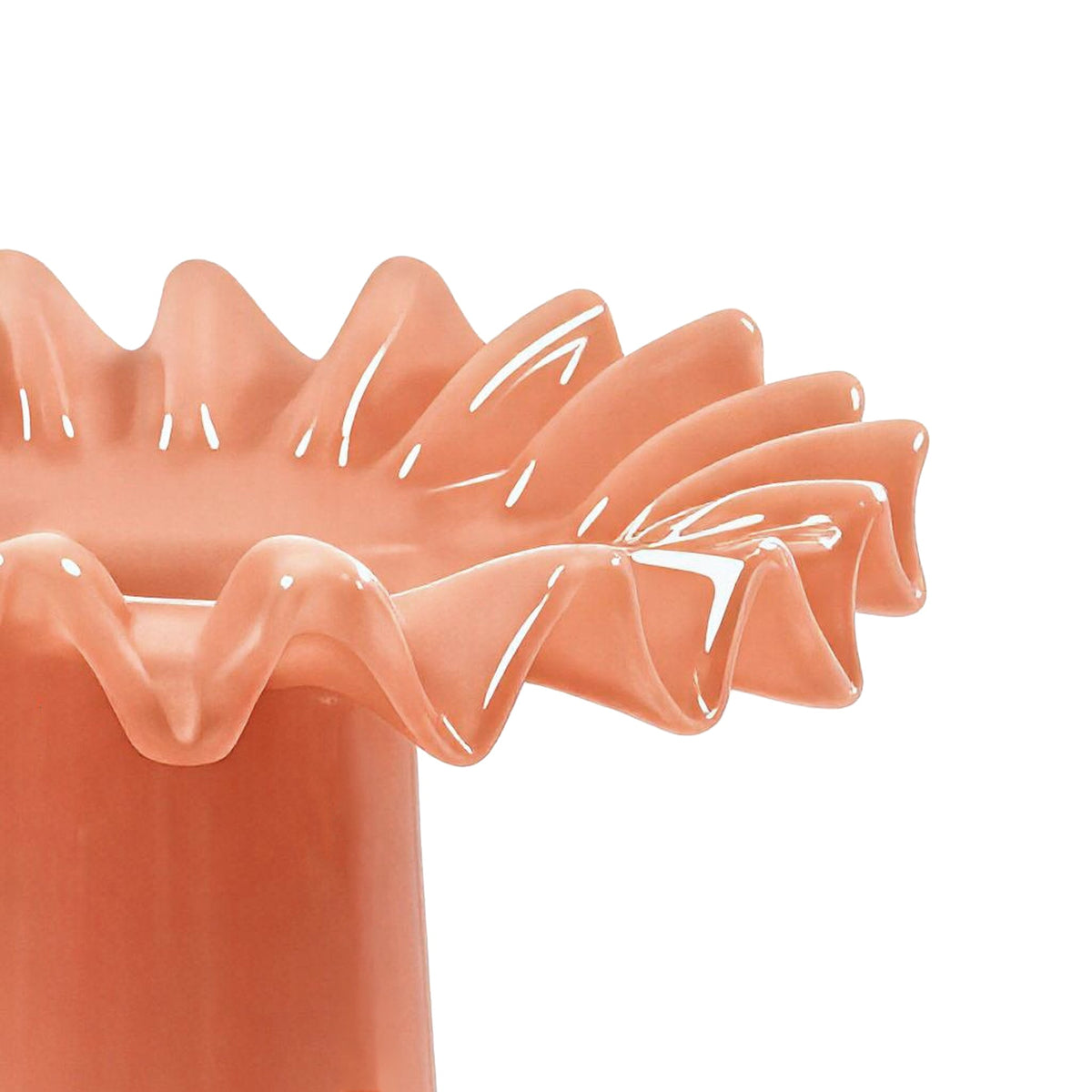 Ruff Salmon Glass Vase