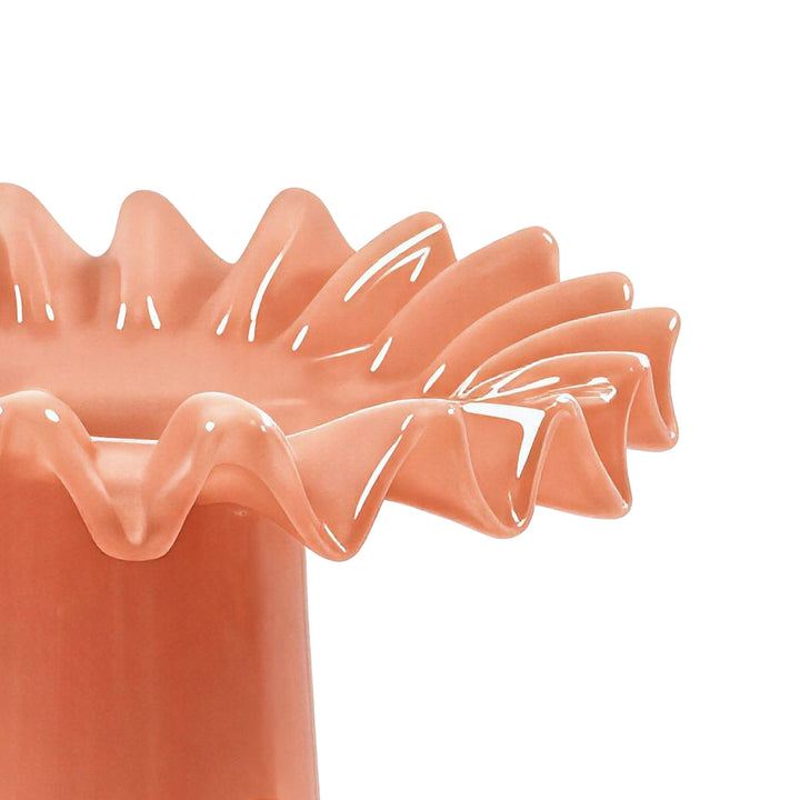 Ruff Salmon Glass Vase