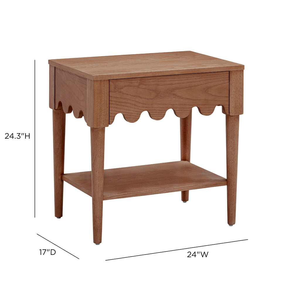 Oodle 24" Walnut Nightstand With Drawer