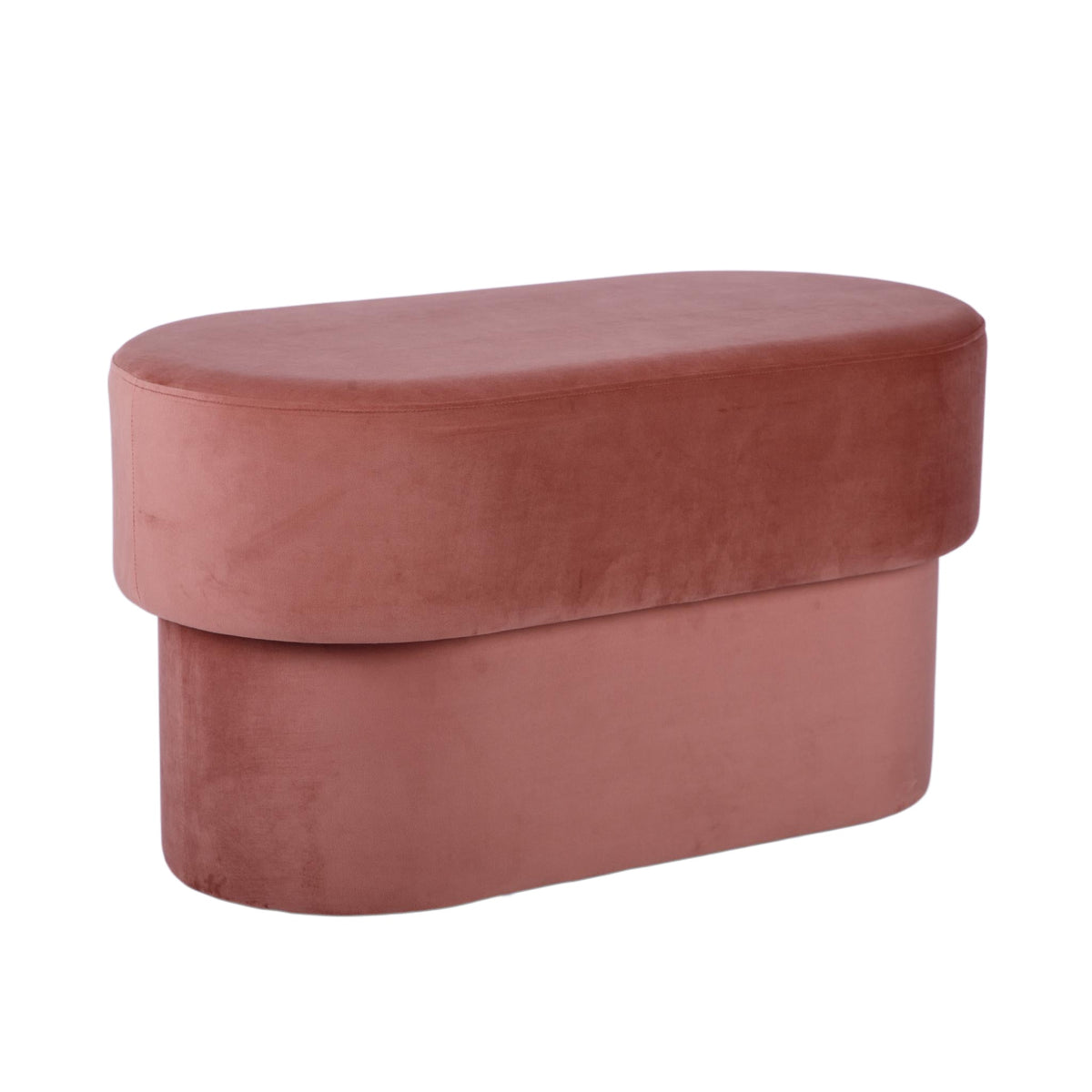 Andrea Performance Velvet Storage Bench (31"-50") - Salmon / 31"
